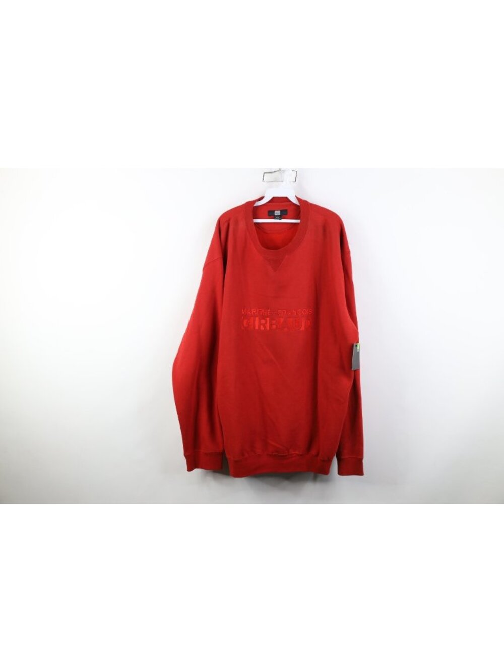 Deadstock Vintage 90s Marithe Francois Girbaud Mens 3XL Crewneck Sweatshirt Red